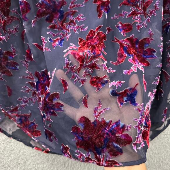 Rag & Bone Women's XS Purple Multi Yuni Burnout Blouse Sheer with Tank EUC - Picture 4 of 10